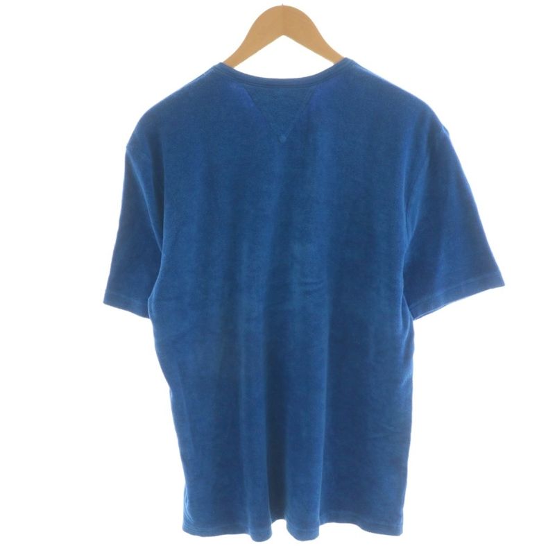 Bottega Veneta T-shirt Cut And Sewn Short Sleeves Henley Neck L Blue 656849 AN51