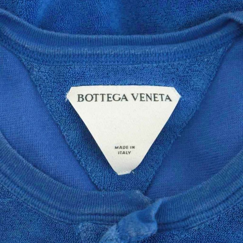 Bottega Veneta T-shirt Cut And Sewn Short Sleeves Henley Neck L Blue 656849 AN51