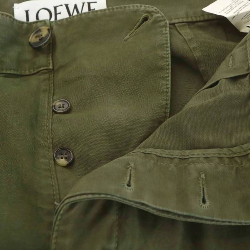 Loewe Cargo Pants Logo Cotton 48 Khaki AN12 AA
