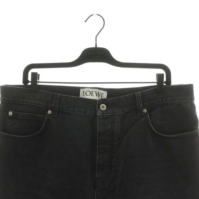 Loewe Straight Leg Jeans Denim Pants Jeans G Pants Button Fly 56 Black H526y11w2