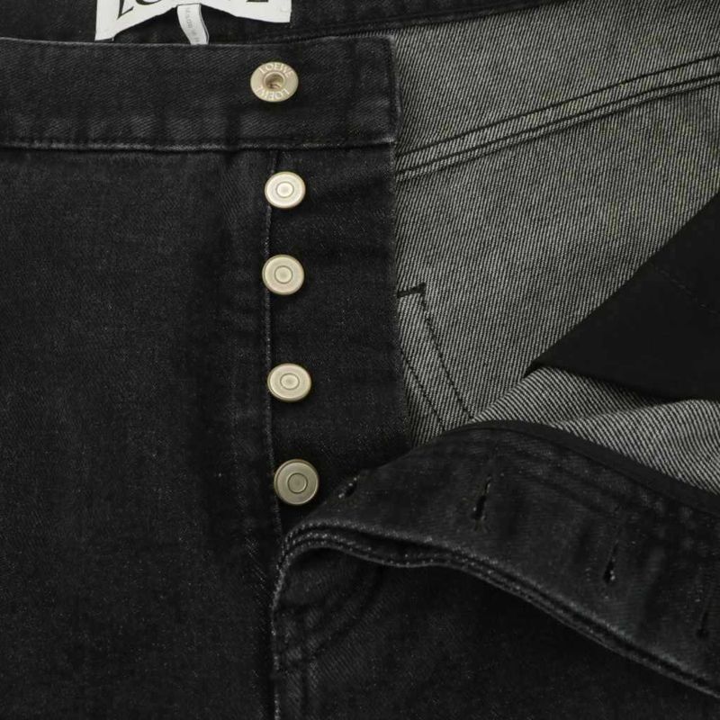 Loewe Straight Leg Jeans Denim Pants Jeans G Pants Button Fly 56 Black H526y11w2