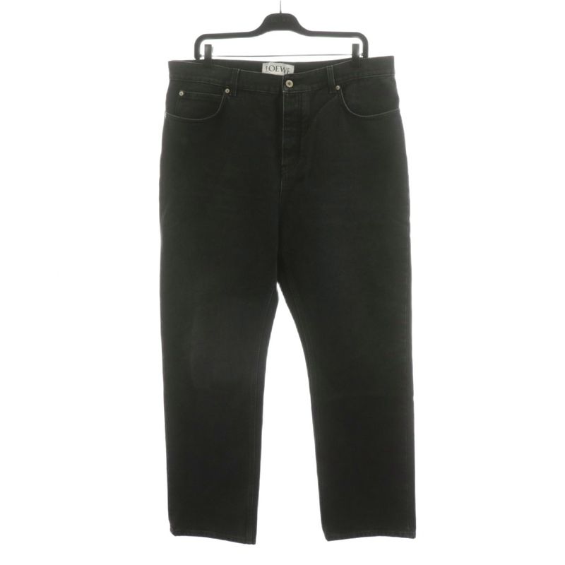 Loewe Straight Leg Jeans Denim Pants Jeans G Pants Button Fly 56 Black H526y11w2