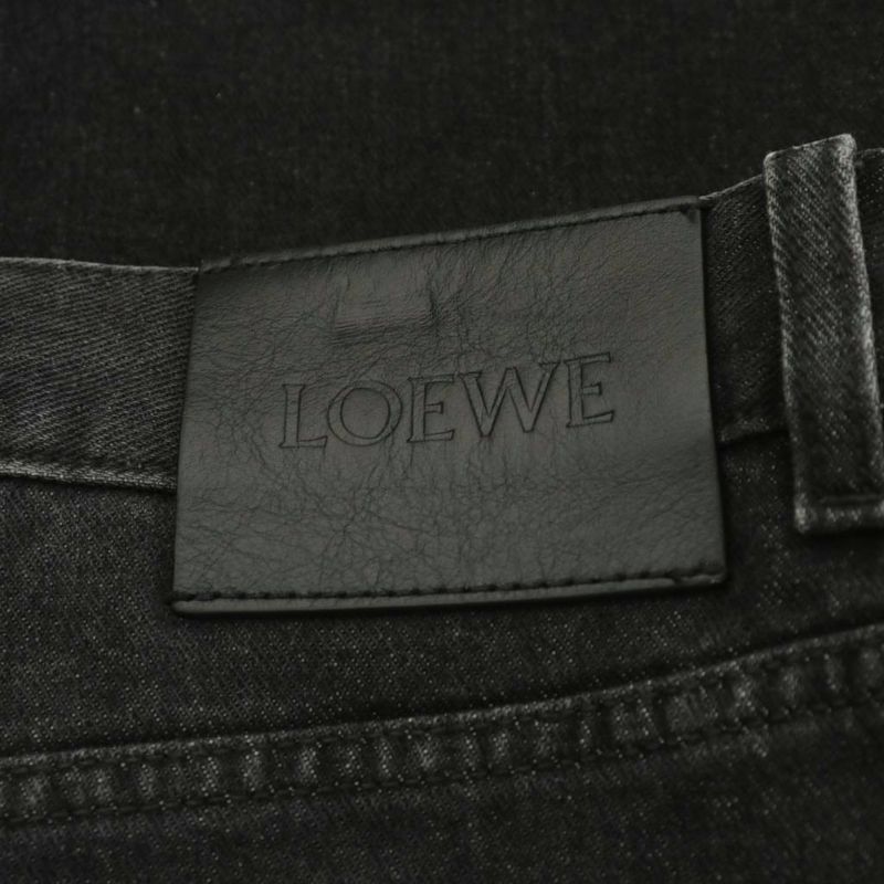 Loewe Straight Leg Jeans Denim Pants Jeans G Pants Button Fly 56 Black H526y11w2