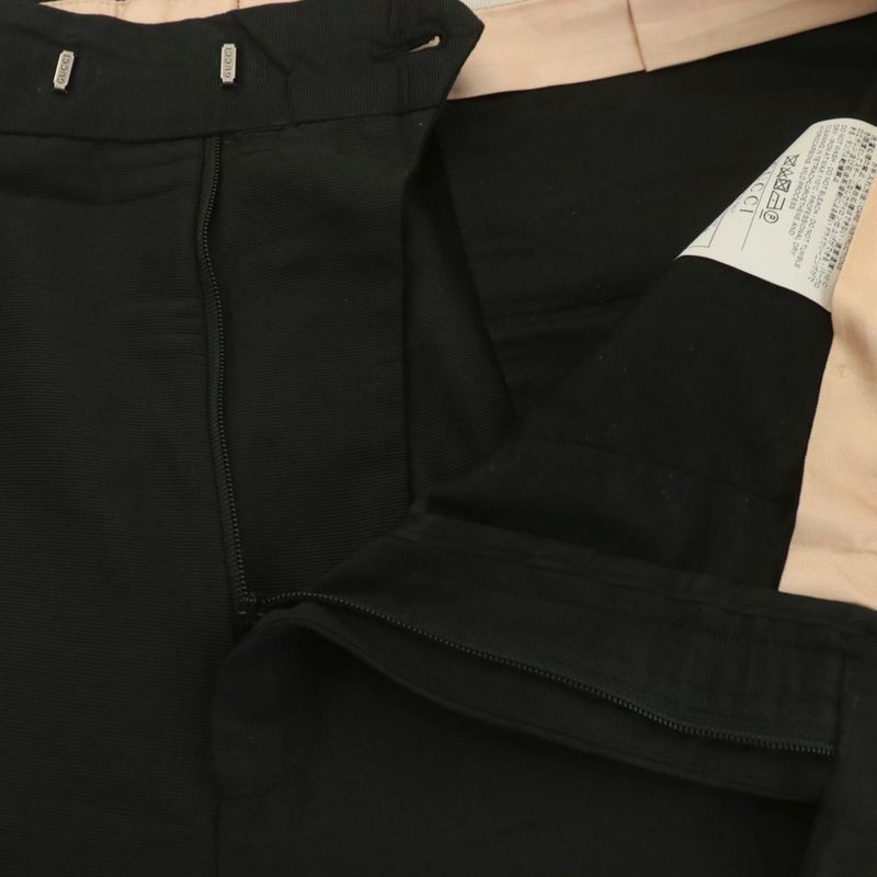 Gucci Pants Slacks Lace Center Press Roll Up Wool Silk Blend Silk 7-48r Black