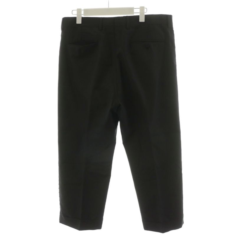 Gucci Pants Slacks Lace Center Press Roll Up Wool Silk Blend Silk 7-48r Black