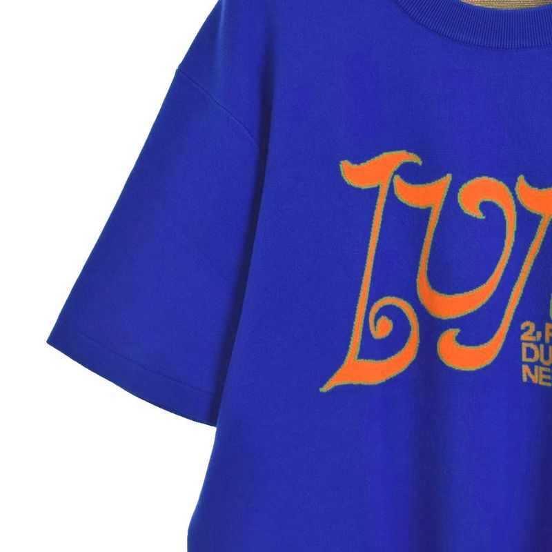 Louis Vuitton 21SS LVM Intarsia Knit Sweater Short Sleeves M Blue Rm211m ZLW