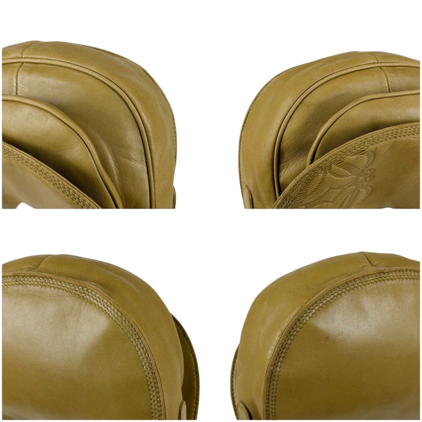 Loewe Anagram Logo Mini Shoulder Bag Pochette Nappa Leather Khaki Beige Gold