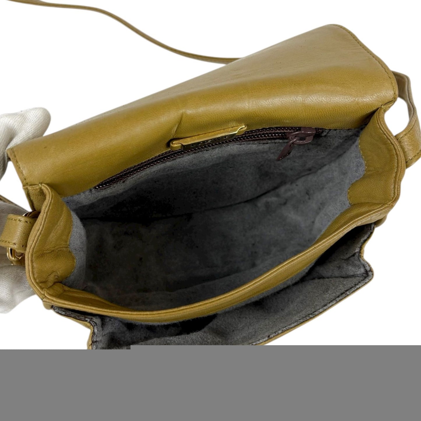 Loewe Anagram Logo Mini Shoulder Bag Pochette Nappa Leather Khaki Beige Gold