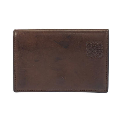 Loewe Anagram Brown Leather Card Case Business Card Holder Men's 505678