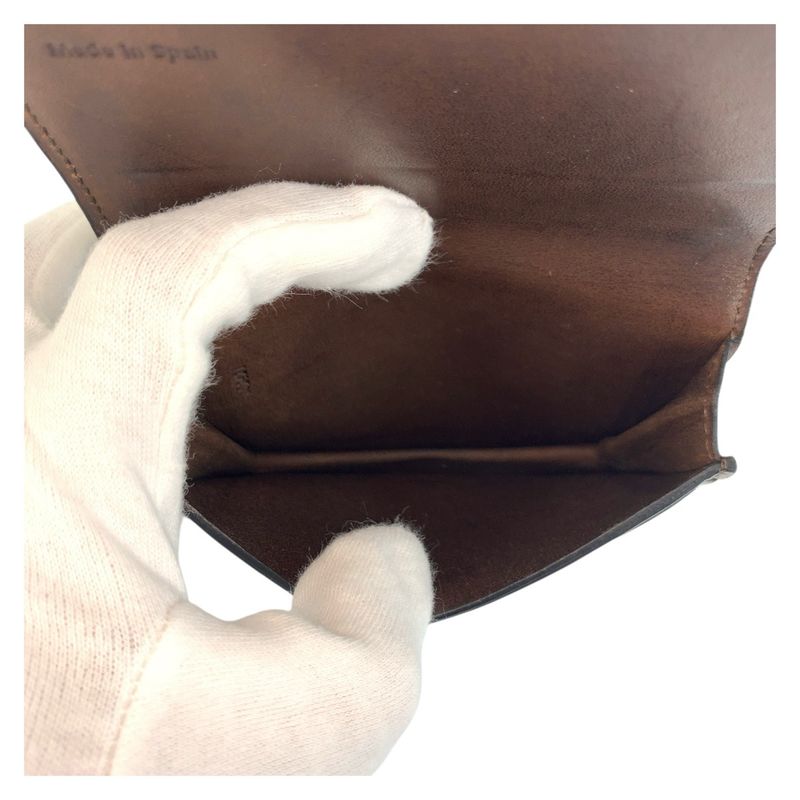 Loewe Anagram Brown Leather Card Case Business Card Holder Men's 505678