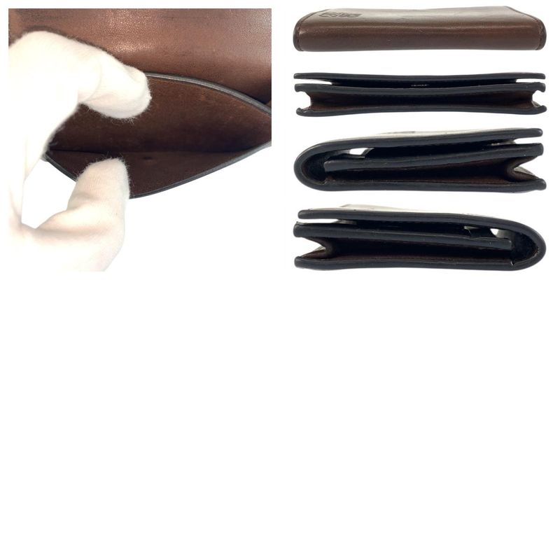 Loewe Anagram Brown Leather Card Case Business Card Holder Men's 505678