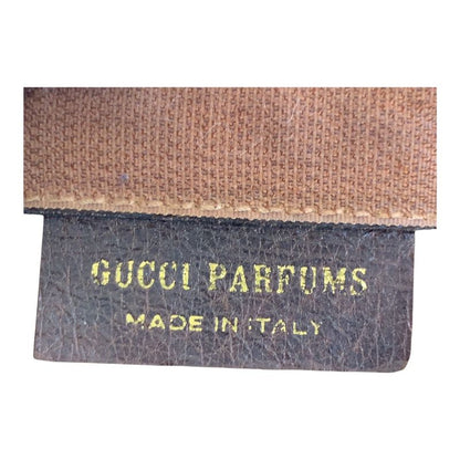 Gucci Vintage Sherry Line Old Gucci Beige Brown GG Supreme Canvas/leather