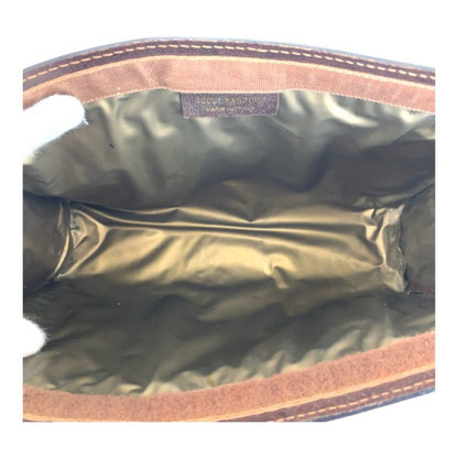 Gucci Vintage Sherry Line Old Gucci Beige Brown GG Supreme Canvas/leather