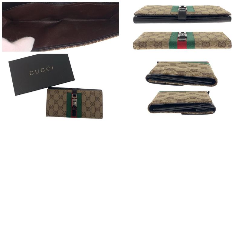 Gucci Jackie Sherry Line Beige Dark Brown Silver Hardware GG Canvas/leather 035