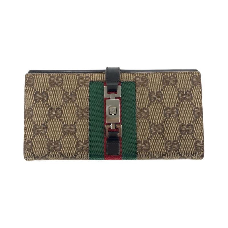 Gucci Jackie Sherry Line Beige Dark Brown Silver Hardware GG Canvas/leather 035