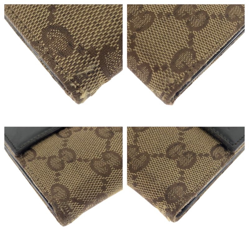 Gucci Jackie Sherry Line Beige Dark Brown Silver Hardware GG Canvas/leather 035