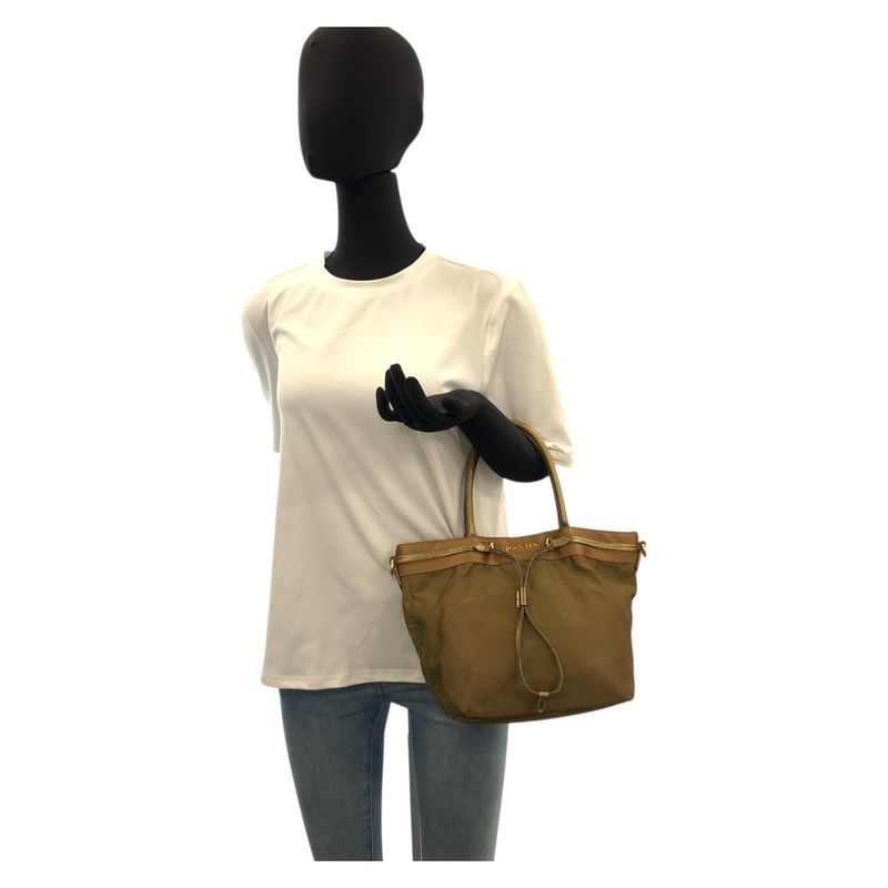 Prada Khaki Nylon 31 Tote Handbag Women 505772