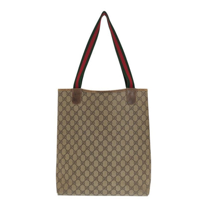 Gucci Vintage Sherry Line Old Gucci Brown Gold Hardware GG Supreme Canvas/leathe