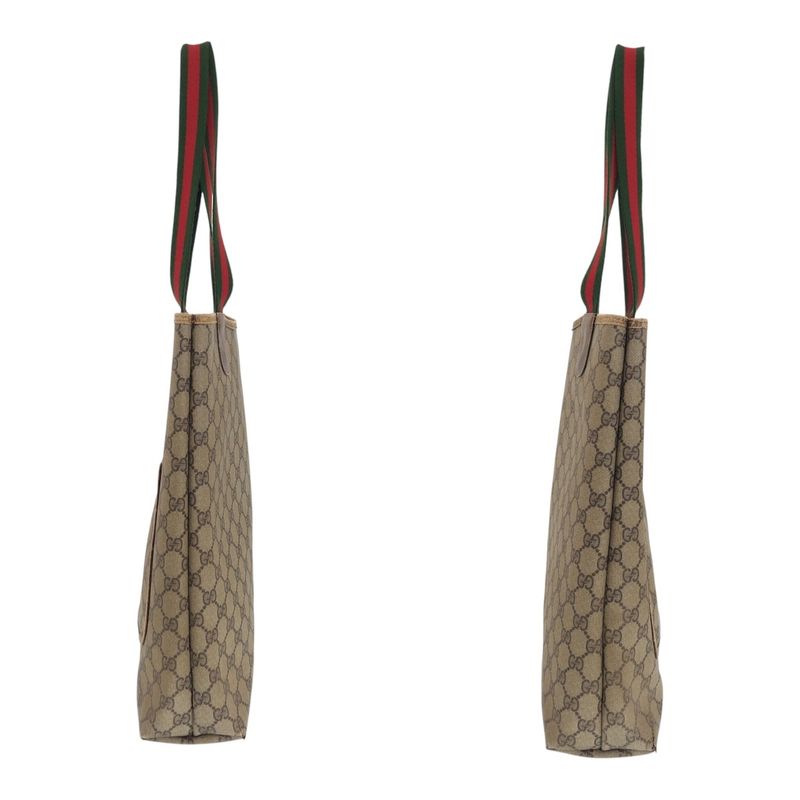 Gucci Vintage Sherry Line Old Gucci Brown Gold Hardware GG Supreme Canvas/leathe