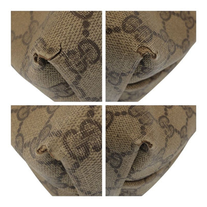 Gucci Vintage Sherry Line Old Gucci Brown Gold Hardware GG Supreme Canvas/leathe