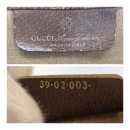 Gucci Vintage Sherry Line Old Gucci Brown Gold Hardware GG Supreme Canvas/leathe