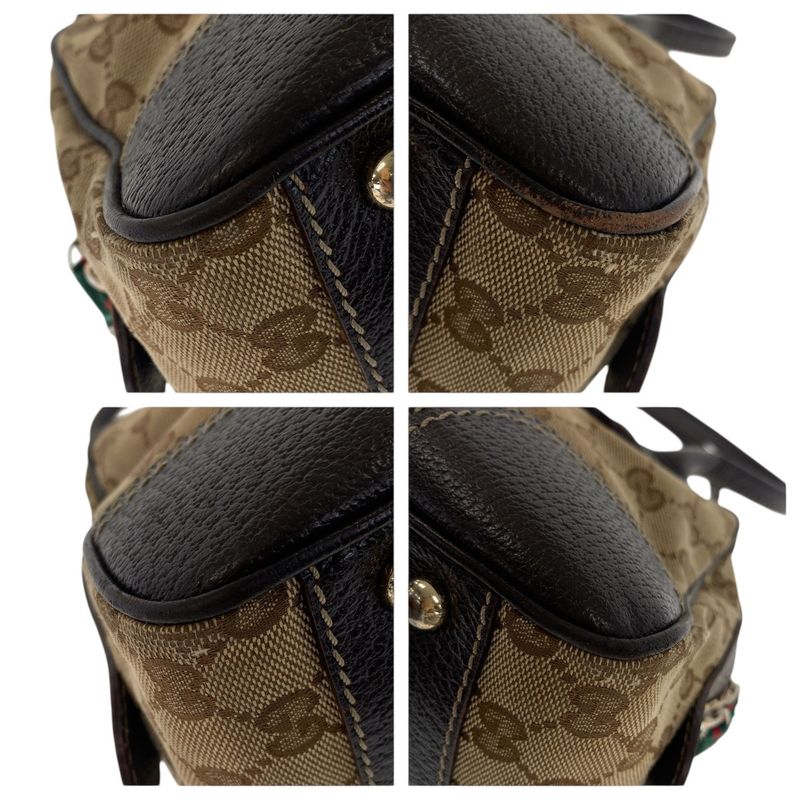 Gucci Printhie Sherry Line Beige Dark Brown Gold Hardware GG Canvas/leather