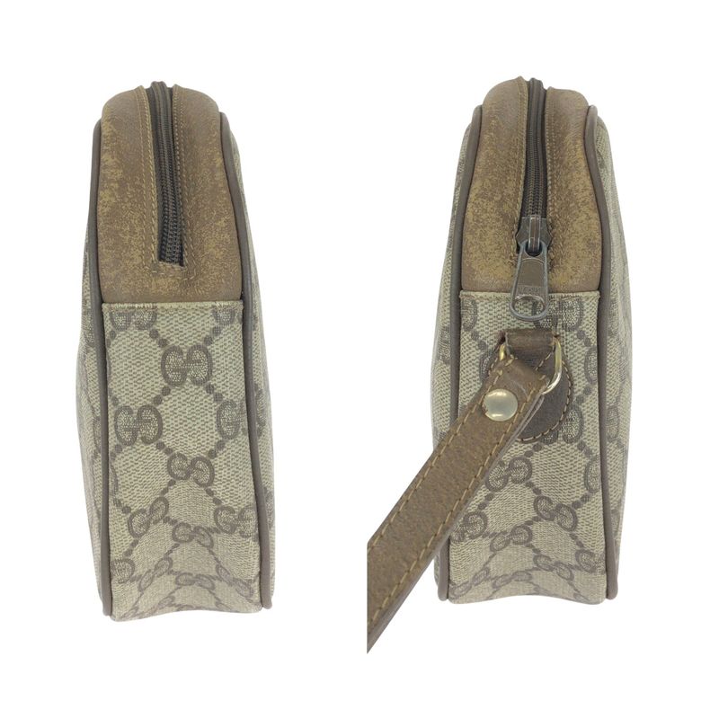 Gucci Sherry Line Beige Brown GG Supreme Canvas 89 01 034 Clutch Bag Second Bag