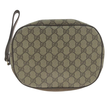 Gucci Sherry Line Beige Brown GG Supreme Canvas 89 01 034 Clutch Bag Second Bag