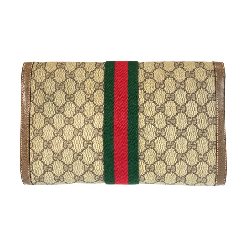 Gucci Vintage Sherry Line GG Supreme Canvas 89 01 007 Clutch Bag Second Bag Men