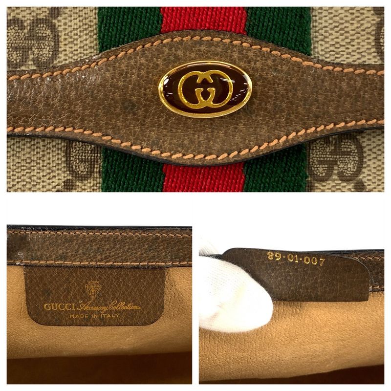 Gucci Vintage Sherry Line GG Supreme Canvas 89 01 007 Clutch Bag Second Bag Men