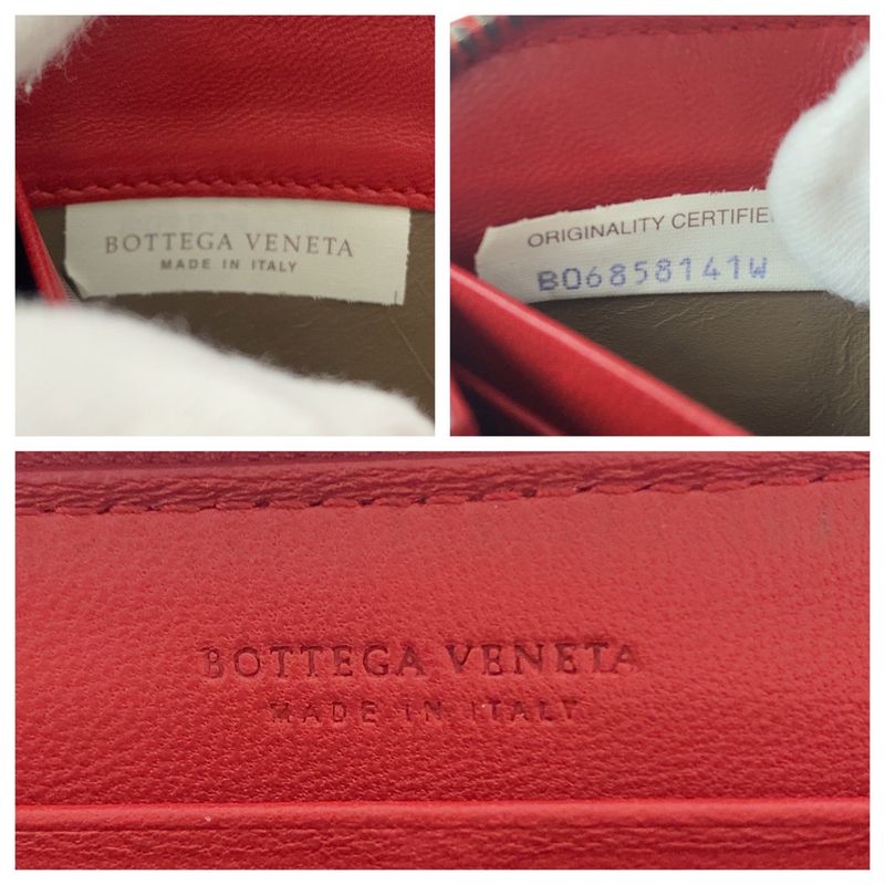 Bottega Veneta Bottega Veneta Intrecciato Red Leather Bo6858141w Long Wallet