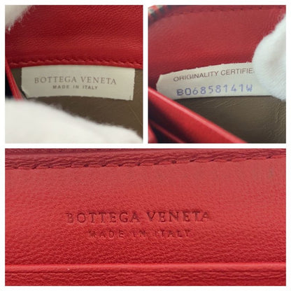 Bottega Veneta Bottega Veneta Intrecciato Red Leather Bo6858141w Long Wallet