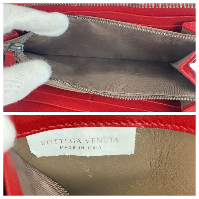 Bottega Veneta Bottega Veneta Intrecciato Red Leather Bo6858141w Long Wallet
