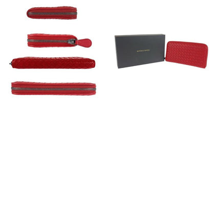 Bottega Veneta Bottega Veneta Intrecciato Red Leather Bo6858141w Long Wallet