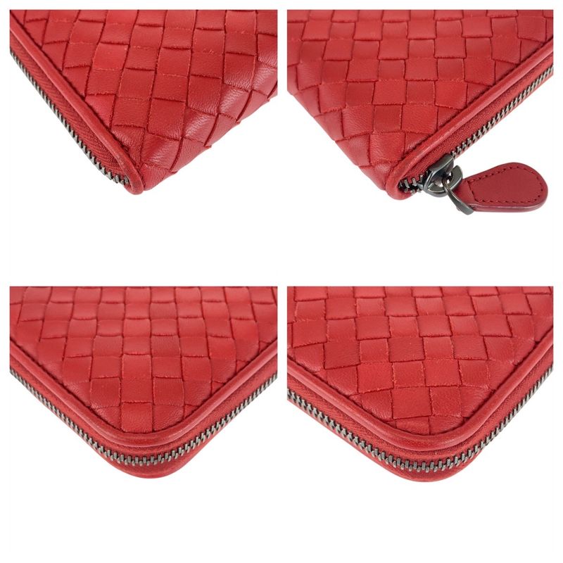 Bottega Veneta Bottega Veneta Intrecciato Red Leather Bo6858141w Long Wallet