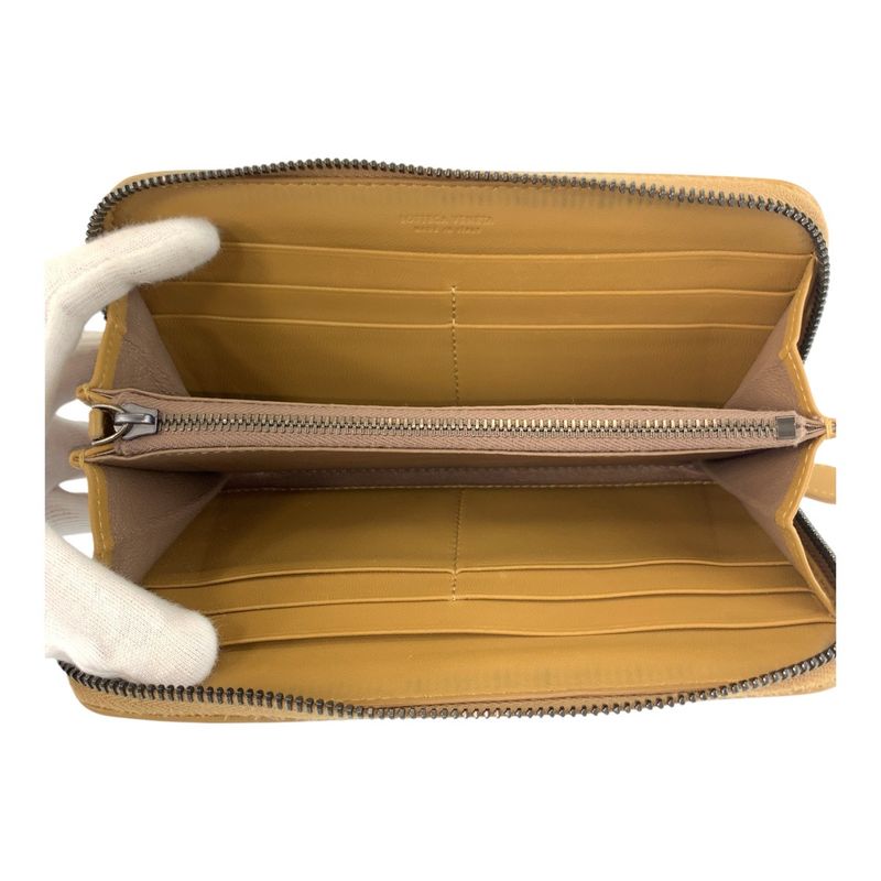 Bottega Veneta Bottega Veneta Intrecciato Beige Mustard B05493135f Long Wallet
