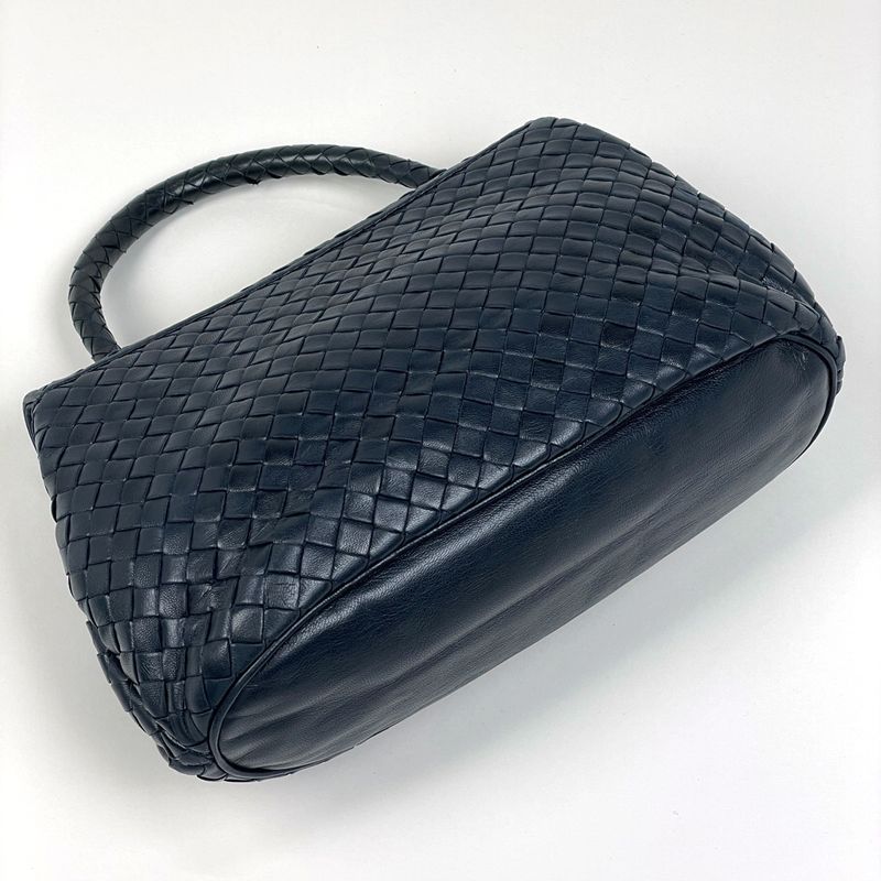 Bottega Venetaveneta Intrecciato Handbag Nappa Handbag Leather Navy Women