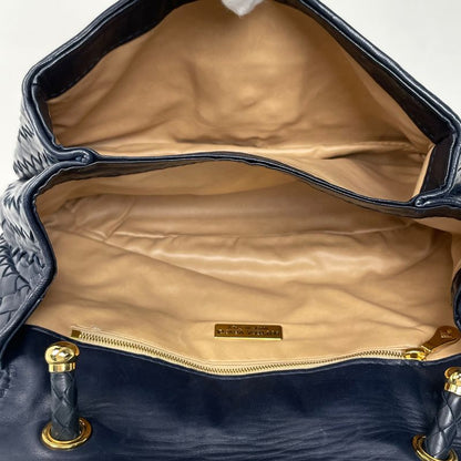 Bottega Venetaveneta Intrecciato Handbag Nappa Handbag Leather Navy Women