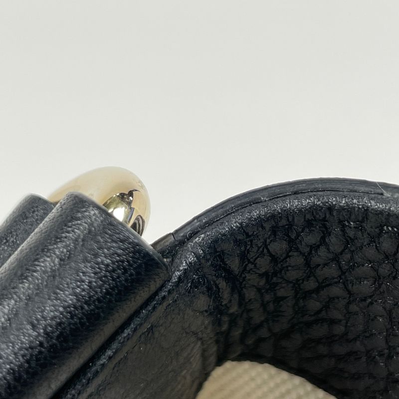 Gucci Soho Tote Bag Fringe Interlocking G Tote Leather Black 282309 Women