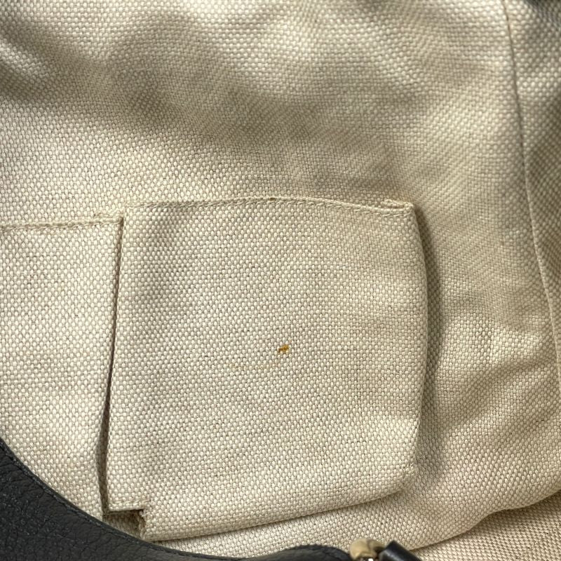 Gucci Soho Tote Bag Fringe Interlocking G Tote Leather Black 282309 Women