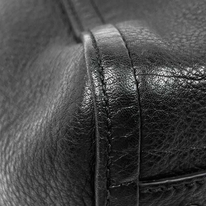 Gucci Soho Tote Bag Fringe Interlocking G Tote Leather Black 282309 Women