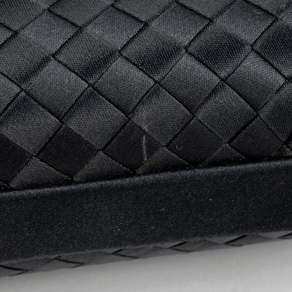 Bottega Veneta Intrecciato Pouch Party Bag Accessory Pouch Satin Black Women