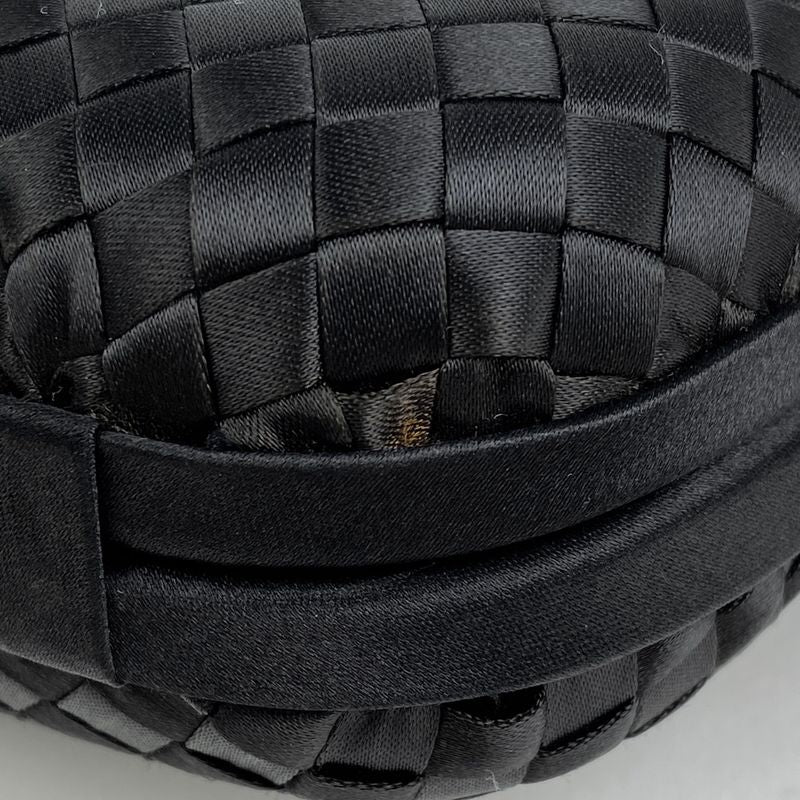 Bottega Veneta Intrecciato Pouch Party Bag Accessory Pouch Satin Black Women