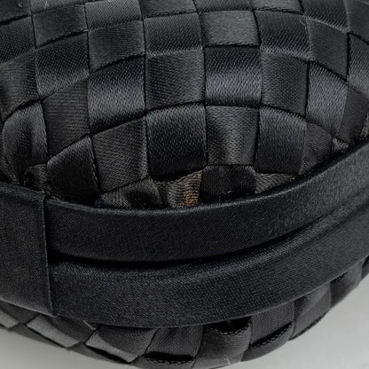 Bottega Veneta Intrecciato Pouch Party Bag Accessory Pouch Satin Black Women