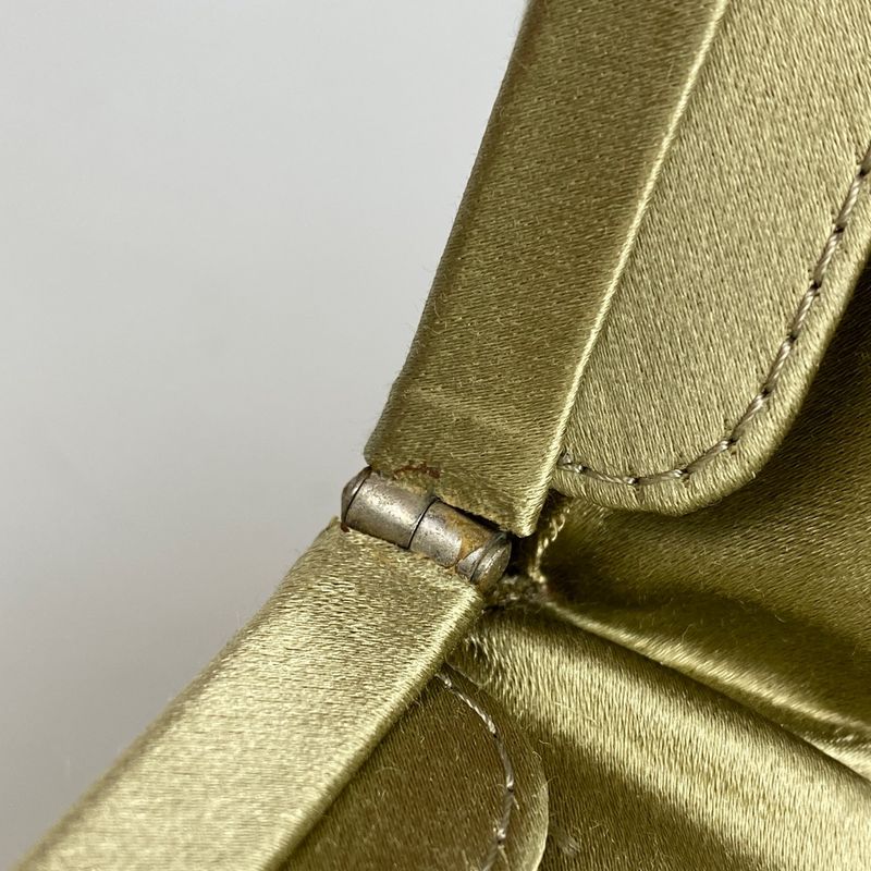 Bottega Veneta Intrecciato Handbag Gusset Beaded Mini Handbag Satin Gold Women