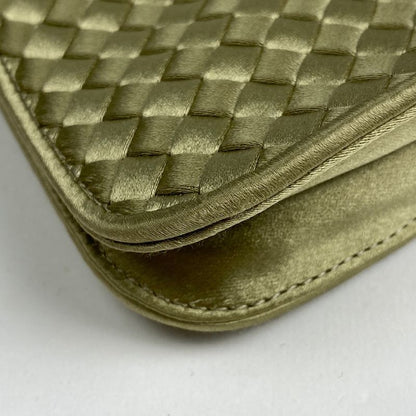 Bottega Veneta Intrecciato Handbag Gusset Beaded Mini Handbag Satin Gold Women