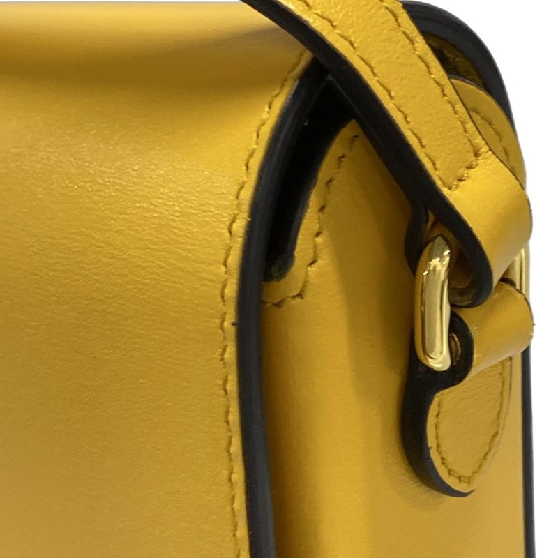 Gucci Shoulder Bag Horsebit 1955 625615 Yellow Leather