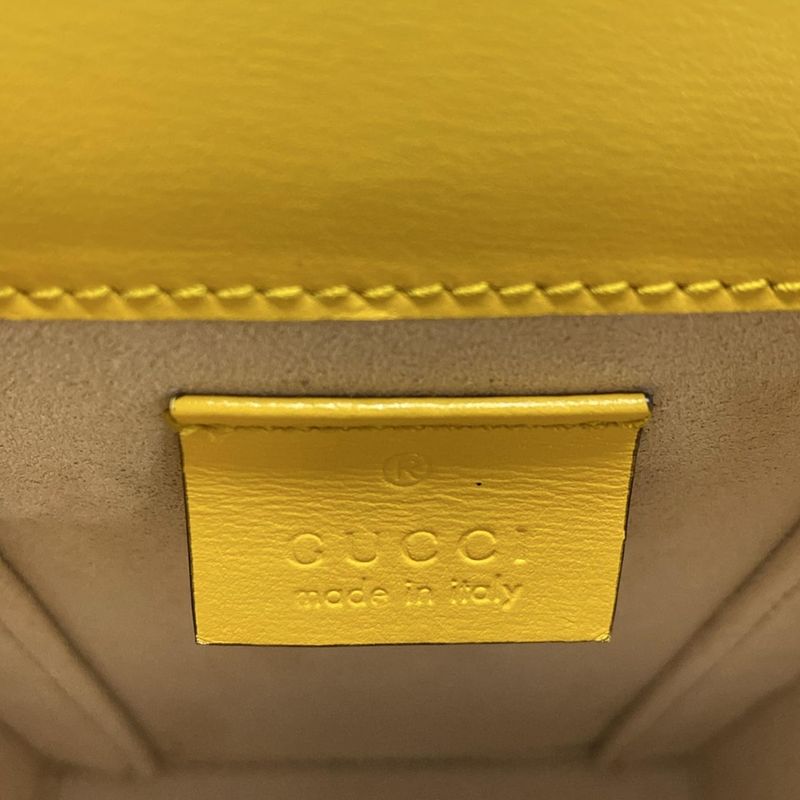 Gucci Shoulder Bag Horsebit 1955 625615 Yellow Leather