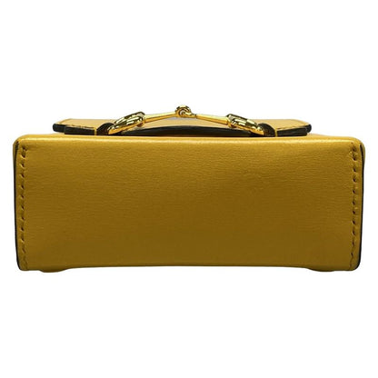 Gucci Shoulder Bag Horsebit 1955 625615 Yellow Leather