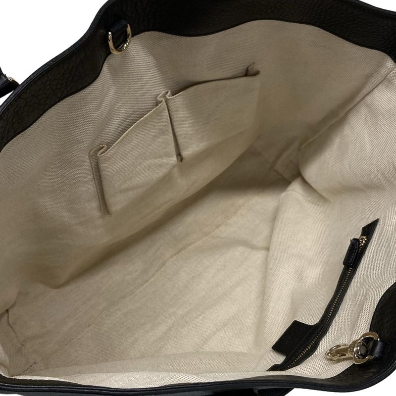 Gucci Tote Bag Soho 282303 Black Leather